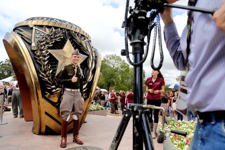 Student showing off his Aggie Ring.